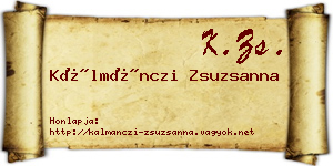 Kálmánczi Zsuzsanna névjegykártya
